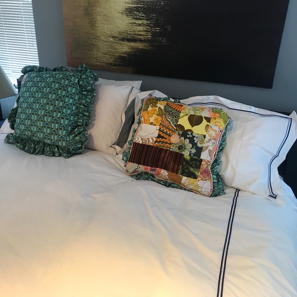 Retro Stylish Accent pillow, 2 sided turquoise - Picture 4 of 16